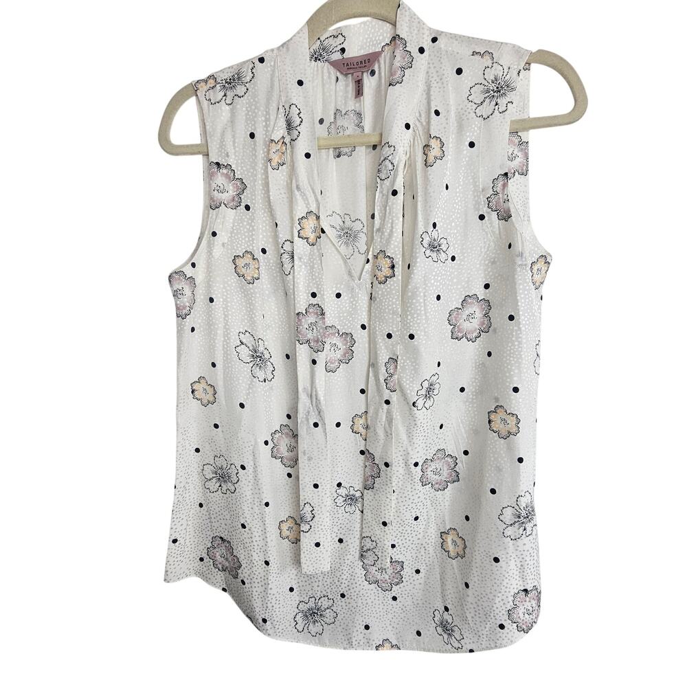 Rebecca Taylor Womens Floral Silk Top Size 4 Cottagecore Quiet Luxury Designer